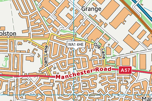 WA1 4HE map - OS VectorMap District (Ordnance Survey)