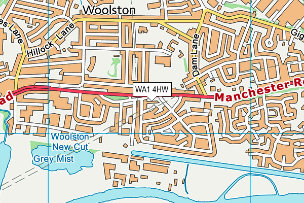 WA1 4HW map - OS VectorMap District (Ordnance Survey)
