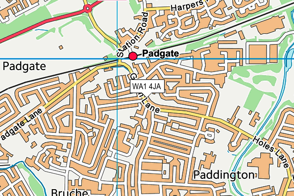 WA1 4JA map - OS VectorMap District (Ordnance Survey)