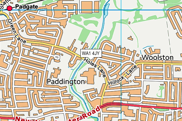 WA1 4JY map - OS VectorMap District (Ordnance Survey)