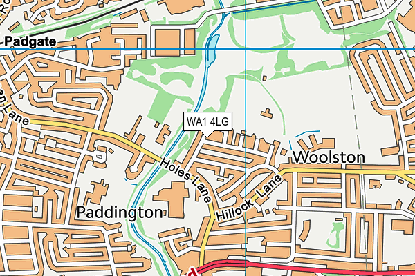 WA1 4LG map - OS VectorMap District (Ordnance Survey)