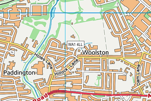 WA1 4LL map - OS VectorMap District (Ordnance Survey)
