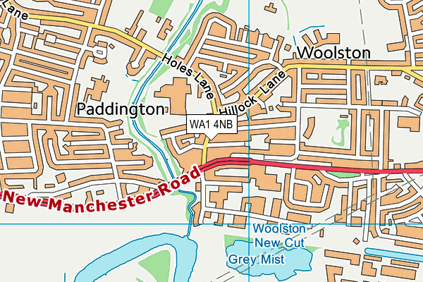 WA1 4NB map - OS VectorMap District (Ordnance Survey)