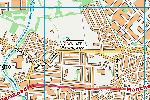WA1 4PF map - OS VectorMap District (Ordnance Survey)