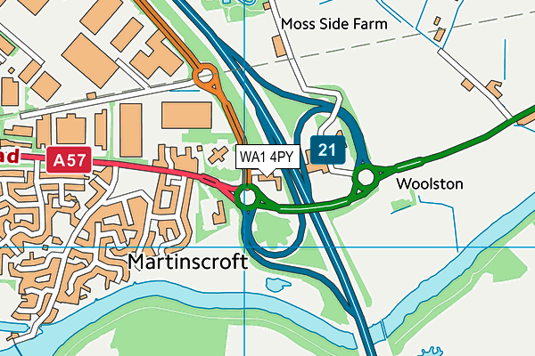 WA1 4PY map - OS VectorMap District (Ordnance Survey)