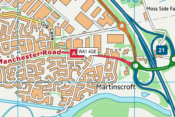 WA1 4QE map - OS VectorMap District (Ordnance Survey)