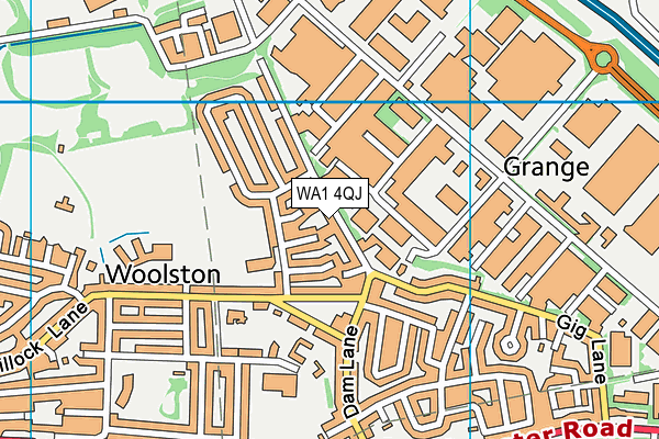 WA1 4QJ map - OS VectorMap District (Ordnance Survey)