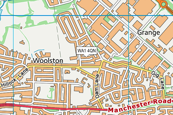 WA1 4QN map - OS VectorMap District (Ordnance Survey)
