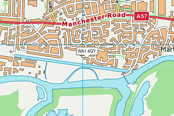 WA1 4QY map - OS VectorMap District (Ordnance Survey)