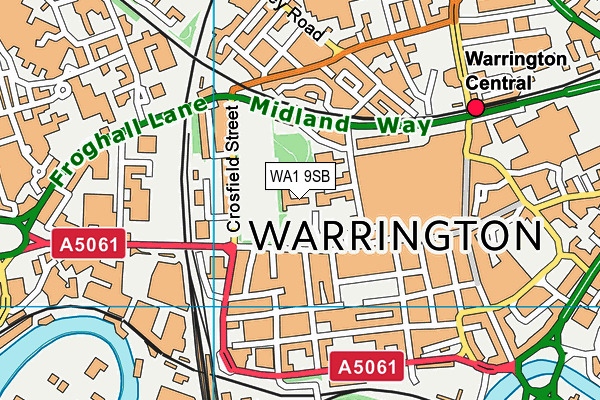 WA1 9SB map - OS VectorMap District (Ordnance Survey)