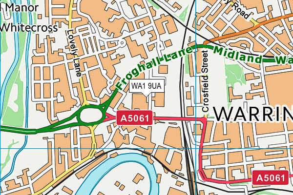 WA1 9UA map - OS VectorMap District (Ordnance Survey)