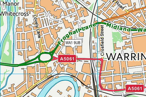 WA1 9UB map - OS VectorMap District (Ordnance Survey)