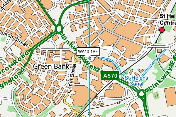 WA10 1BF map - OS VectorMap District (Ordnance Survey)