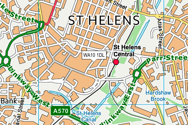 Map of CONVENIENCE STORE ST HELENS LTD at district scale