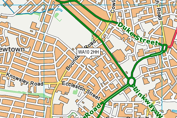 WA10 2HH map - OS VectorMap District (Ordnance Survey)