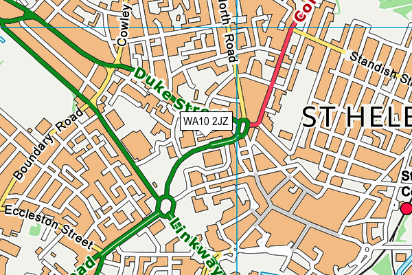 Everlast Gyms (St Helens) map (WA10 2JZ) - OS VectorMap District (Ordnance Survey)