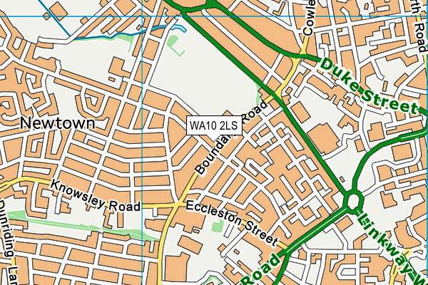WA10 2LS map - OS VectorMap District (Ordnance Survey)