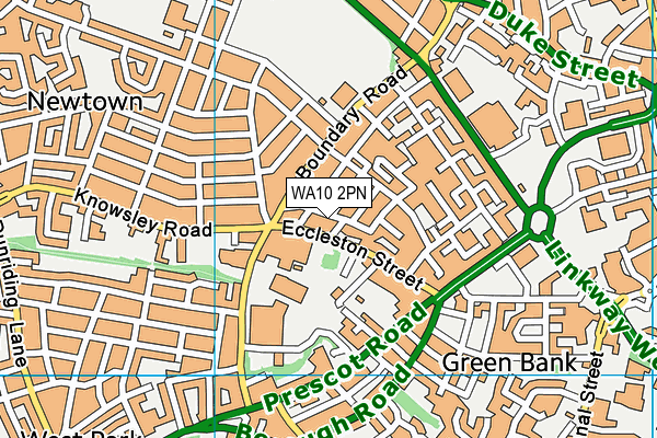 WA10 2PN map - OS VectorMap District (Ordnance Survey)