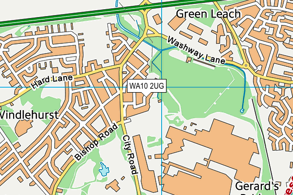 WA10 2UG map - OS VectorMap District (Ordnance Survey)