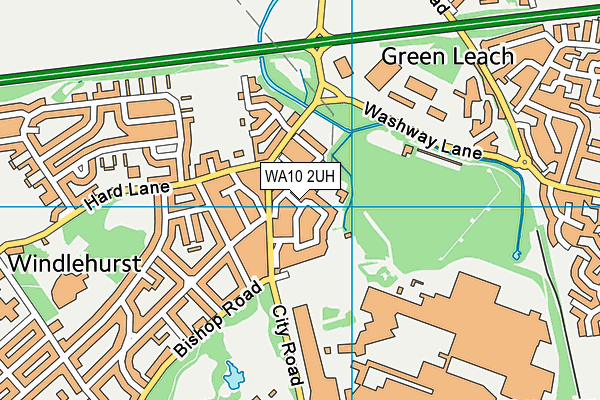 WA10 2UH map - OS VectorMap District (Ordnance Survey)