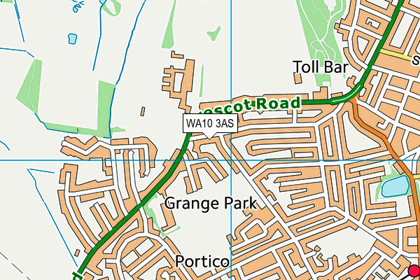 WA10 3AS map - OS VectorMap District (Ordnance Survey)