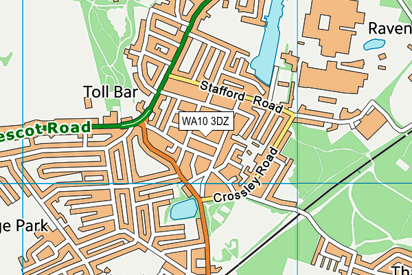 WA10 3DZ map - OS VectorMap District (Ordnance Survey)