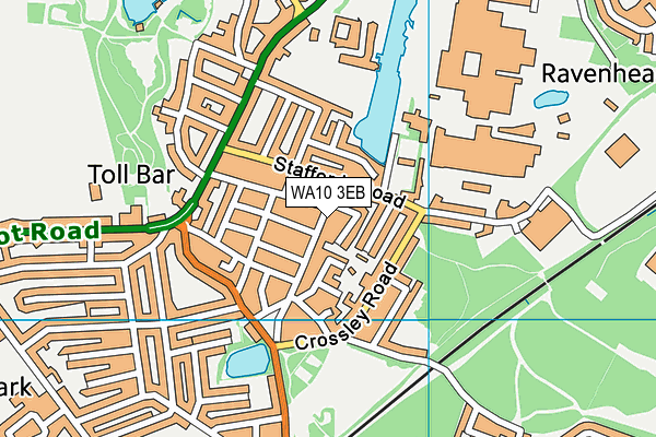 WA10 3EB map - OS VectorMap District (Ordnance Survey)
