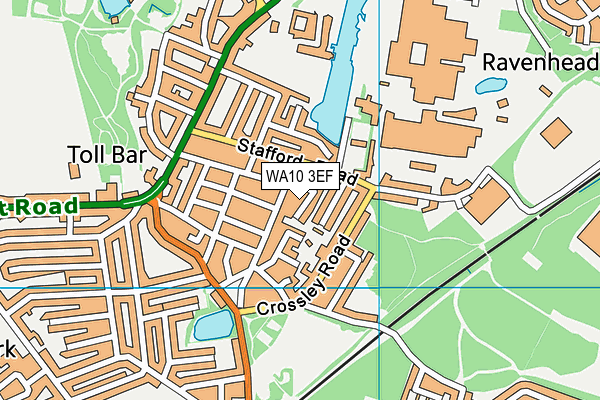 WA10 3EF map - OS VectorMap District (Ordnance Survey)