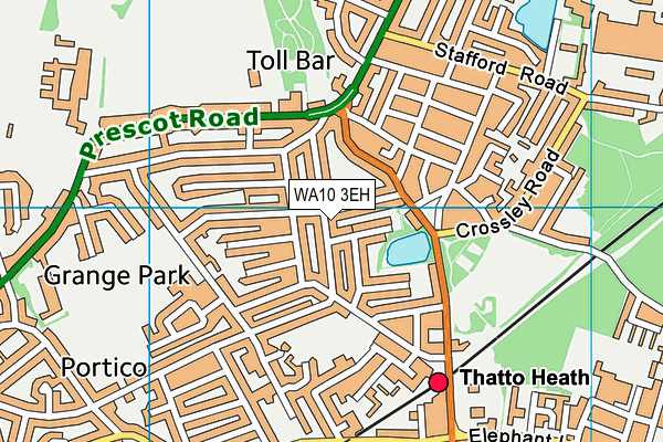 WA10 3EH map - OS VectorMap District (Ordnance Survey)