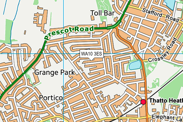 WA10 3ES map - OS VectorMap District (Ordnance Survey)