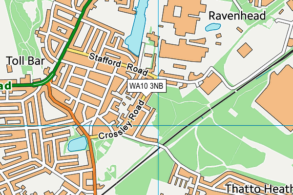 WA10 3NB map - OS VectorMap District (Ordnance Survey)