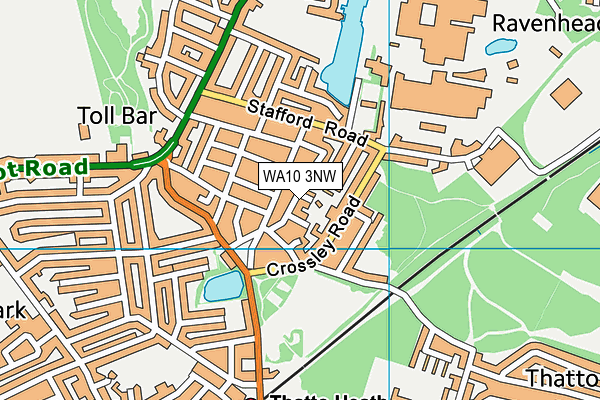 WA10 3NW map - OS VectorMap District (Ordnance Survey)