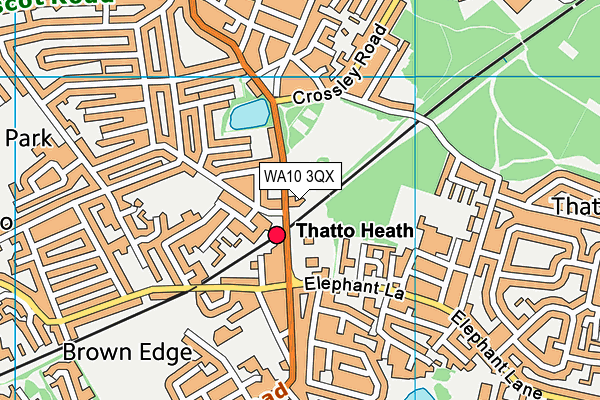 WA10 3QX map - OS VectorMap District (Ordnance Survey)