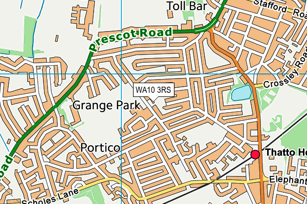 Broadway Leisure Centre (Closed) map (WA10 3RS) - OS VectorMap District (Ordnance Survey)