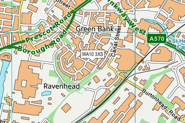 WA10 3XS map - OS VectorMap District (Ordnance Survey)