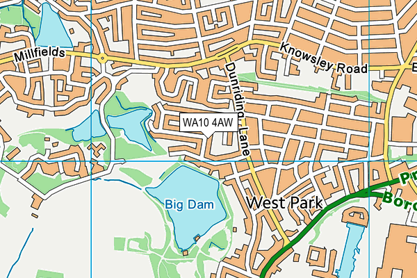 WA10 4AW map - OS VectorMap District (Ordnance Survey)
