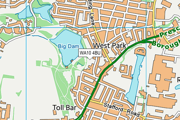 WA10 4BU map - OS VectorMap District (Ordnance Survey)