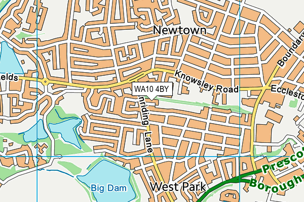 WA10 4BY map - OS VectorMap District (Ordnance Survey)