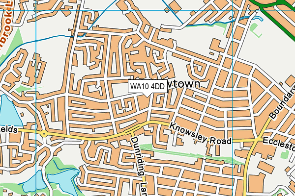 WA10 4DD map - OS VectorMap District (Ordnance Survey)