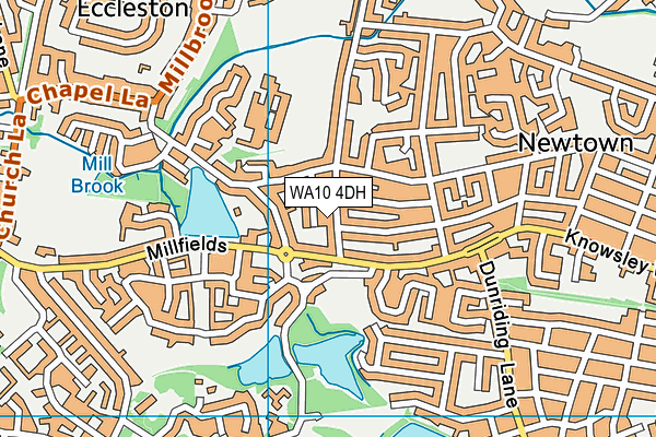 WA10 4DH map - OS VectorMap District (Ordnance Survey)