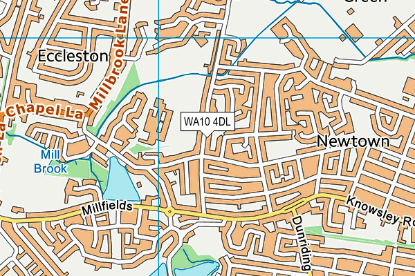 WA10 4DL map - OS VectorMap District (Ordnance Survey)