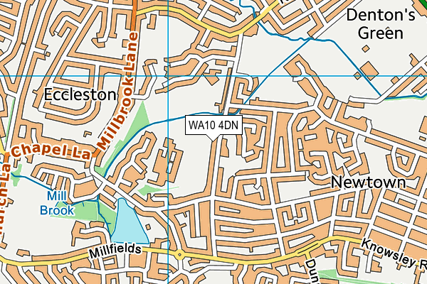 WA10 4DN map - OS VectorMap District (Ordnance Survey)