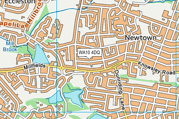 WA10 4DQ map - OS VectorMap District (Ordnance Survey)