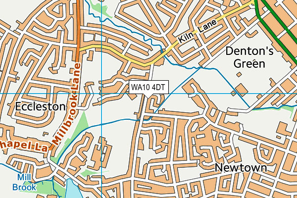 WA10 4DT map - OS VectorMap District (Ordnance Survey)