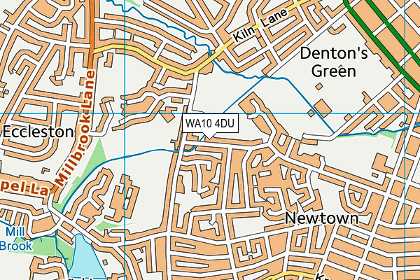 WA10 4DU map - OS VectorMap District (Ordnance Survey)