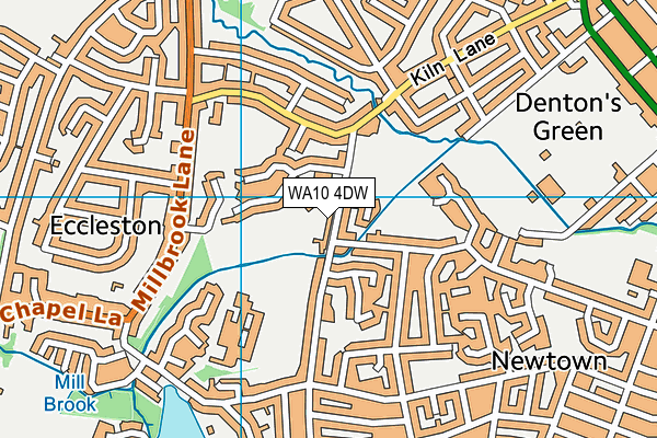 WA10 4DW map - OS VectorMap District (Ordnance Survey)