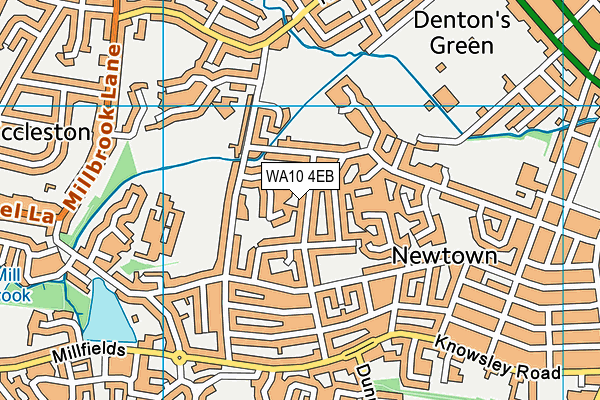 WA10 4EB map - OS VectorMap District (Ordnance Survey)
