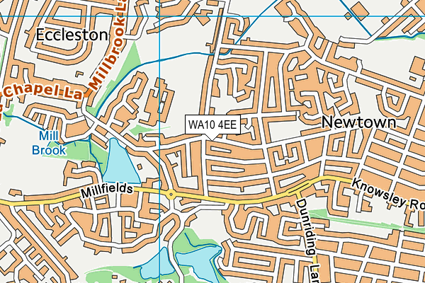 WA10 4EE map - OS VectorMap District (Ordnance Survey)