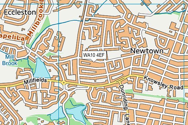 WA10 4EF map - OS VectorMap District (Ordnance Survey)