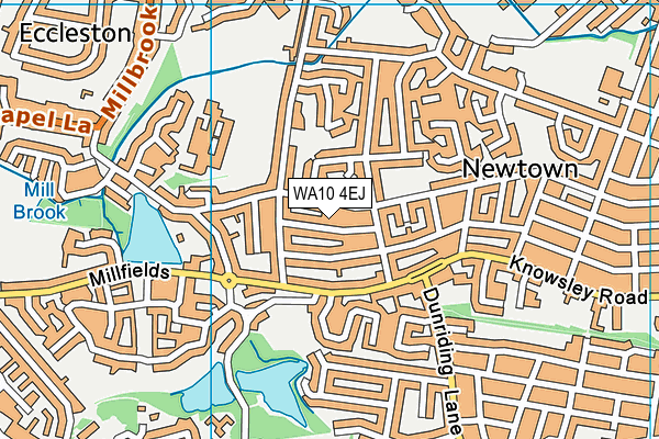 WA10 4EJ map - OS VectorMap District (Ordnance Survey)
